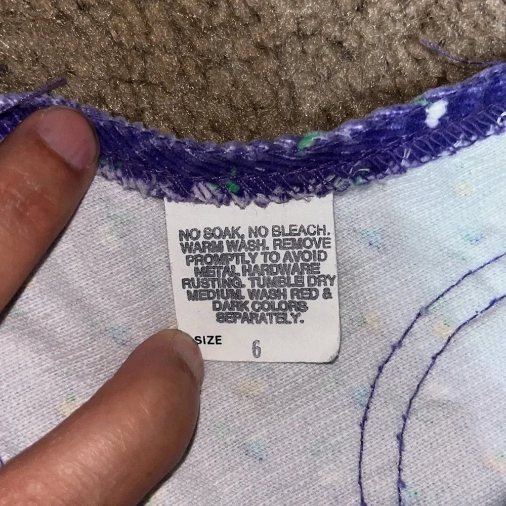 Vintage‎ Osh Kosh B’Gosh Corduroy Overall Jumper Dress Ditsy Floral Purple 6